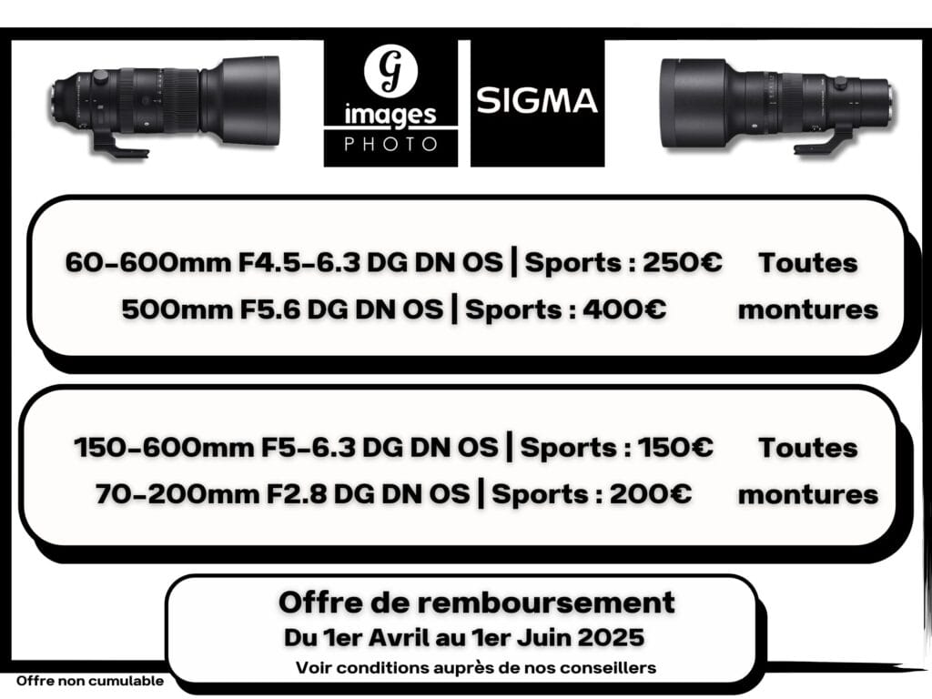 Offre de remboursement SIGMA 01/04/2025 au 01/06/2025 sur une sélection d’optiques SPORT