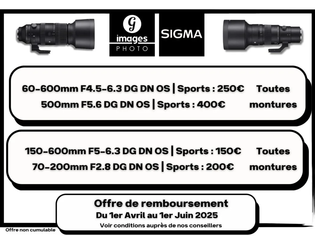 Offre de remboursement SIGMA 01/04/2025 au 01/06/2025 sur une sélection d’optiques SPORT