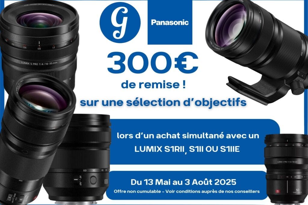 Offres Panasonic Lumix, 300€ de remise sur une sélection d'objectifs du 13/05/25 au 03/08/25